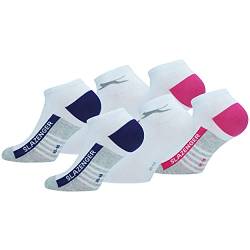 Slazenger 6 Paar Knöchellange Sneakersocken - Jede Verwendung - Gekämmte Baumwolle - Frau (Weiß, 35-38) von Slazenger