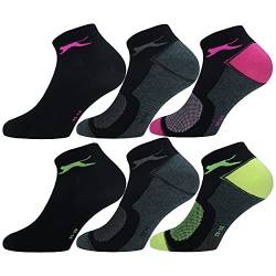 Slazenger 6 Paar Knöchellange Socken - Baumwollpiquet - Jede Verwendung - Frau (Mehrfarbig Schwarz, 35-38) von Slazenger