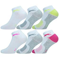 Slazenger 6 Paar Knöchellange Socken - Baumwollpiquet - Jede Verwendung - Frau (Mehrfarbig Weiß, 35-38) von Slazenger
