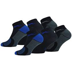 Slazenger 6 Paar Knöchellange Socken - Baumwollpiquet - Jede Verwendung - Herren (Mehrfarbig (Schwarz-Blau), 43-46) von Slazenger
