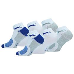 Slazenger 6 Paar Knöchellange Socken - Baumwollpiquet - Jede Verwendung - Herren (Mehrfarbig (Weiß-Blau), 39-42) von Slazenger