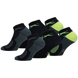 Slazenger 6 Paar Knöchellange Socken - Baumwollpiquet - Jede Verwendung - Herren (Mehrfarbig (schwarz-gelb), 39-42) von Slazenger