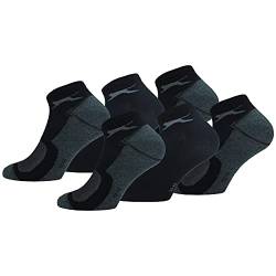 Slazenger 6 Paar Knöchellange Socken - Baumwollpiquet - Jede Verwendung - Herren (Mehrfarbig (schwarz-grau), 39-42) von Slazenger