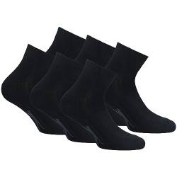 Slazenger 6 Paar Quarter Tech Socken - Frottee Einlegesohle - Herren (Schwarz, 39-42) von Slazenger