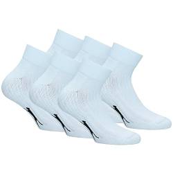 Slazenger 6 Paar Quarter Tech Socken - Frottee Einlegesohle - Herren (Weiß, 39-42) von Slazenger