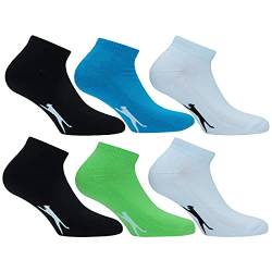 Slazenger 6 Paar Sneakers Socken Knöchelhöhe - für Sportliche Aktivitäten - Bequeme Manschette - Terry Einlegesohle - Baumwolle - Frau (Mehrfarbig (blau-grün), 35-38) von Slazenger