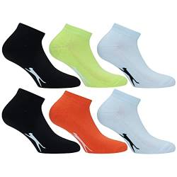 Slazenger 6 Paar Sneakers Socken Knöchelhöhe - für Sportliche Aktivitäten - Bequeme Manschette - Terry Einlegesohle - Baumwolle - Frau (Mehrfarbig (orange-gelb), 39-42) von Slazenger