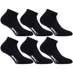 Slazenger 6 Paar Sneakers Socken Knöchelhöhe - für Sportliche Aktivitäten - Bequeme Manschette - Terry Einlegesohle - Baumwolle - Frau (Schwarz, 35-38) von Slazenger