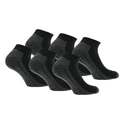Slazenger 6 Paar Socken Bequeme Herrensneaker, Frottiereinlegesohle, ausgezeichnete Qualität gekämmter Baumwolle (Schwarz, 43-46) von Slazenger