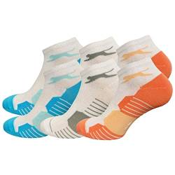 Slazenger 6 Paar Sportsocken Damen Sneaker, Piquet Herstellung, ausgezeichnete Qualität der gekämmten Baumwolle (Mehrfarbig Weiß, 35-38) von Slazenger