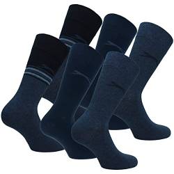 Slazenger 6 Paar bequeme Stretch-Socken für Herren Mittlere Wadenhöhe, Baumwolle, Elastische Faser Lycra (Blau Mix, 43-46) von Slazenger