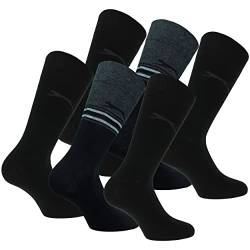 Slazenger 6 Paar bequeme Stretch-Socken für Herren Mittlere Wadenhöhe, Baumwolle, Elastische Faser Lycra (Schwarz Mix, 39-42) von Slazenger