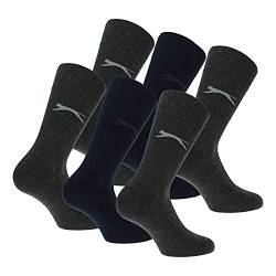 Slazenger 6 Paar bequeme Stretch-Socken für Herren Mittlere Wadenhöhe, Hochwertige weiche Baumwolle, Elastische Faser Lycra (Blau, Anthrazit, 43-46) von Slazenger