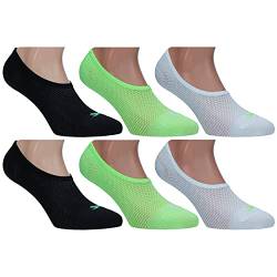 Slazenger 6 Paare Unsichtbare Socken - Sommer - Piquetverarbeitung - in Polyamid - Frau (Mehrfarbig Grün, Taglia Unica) von Slazenger