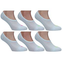 Slazenger 6 Paare Unsichtbare Socken - Sommer - Piquetverarbeitung - in Polyamid - Frau (Weiß, Taglia Unica) von Slazenger