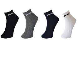 Slazenger Damen, Herren Wintersneaker Socken mit höherem Bund, Schwarz, Weiß, Grau, Blau in 35-38, 39-42 und 43-46 (43-46, 12 Paar Schwarz) von Slazenger