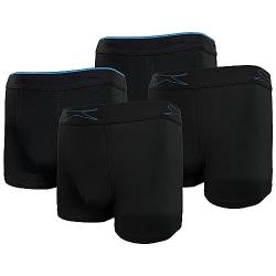 Slazenger Herren-Boxershorts, 4er-Pack, Farbiger Gummirand, Baumwolle (Schwarz-Blau, M) von Slazenger