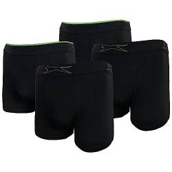 Slazenger Herren-Boxershorts, 4er-Pack, Farbiger Gummirand, Baumwolle (Schwarz-Grün, XXL) von Slazenger