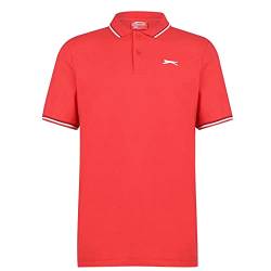 Slazenger Herren Tipped Polo Shirt Passform Klassisch Rot UK Large von Slazenger