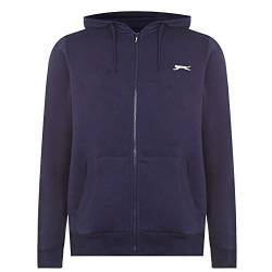 Slazenger Herren Zip Hoody Langarm Freizeit Hoodie Kapuzenpullover Sweatshirt Blau XXX Large von Slazenger