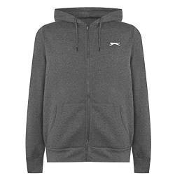 Slazenger Herren Zip Hoody Langarm Freizeit Hoodie Kapuzenpullover Sweatshirt Grau XXX Large von Slazenger