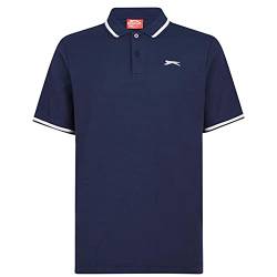 Slazenger Tipped Herren Polo Poloshirt T Shirt Kurzarm Classic Fit Tee Top M von Slazenger