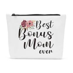 Muttertags-Bonus-Mam-Geschenke für Stiefmutter, beste Bonus-Mam-Ever-Make-up-Tasche, Bonus-Mam-Geburtstagsgeschenkideen, Kosmetiktasche, Schwiegermutter, Geburtstag, Ruhestand, Geschenke für Mutter, von Sldpngo