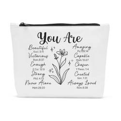 Sldpngo Inspirierende, religiöse Geschenke für Frauen, "You Are Beautiful", Make-up-Tasche, Muttertags-, Geburtstagsgeschenke für Freunde, Make-up-Tasche, Dankeschön, Wertschätzung für christliche von Sldpngo