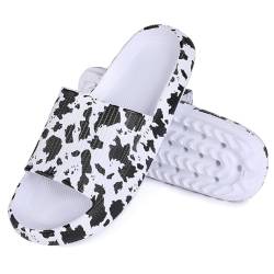 Sleeleece Badeschuhe Herren Damen Cozyslides Hausschuhe rutschfeste Badelatschen Sommer Strand Pool Sliders Eva Super Weich Badeschlappen Dicke Pantoletten Wolkenschuhe Slippers von Sleeleece