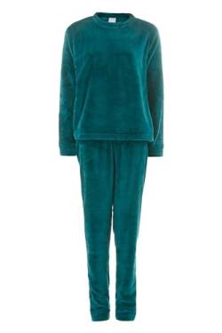Sleep Snob Damen Fleece Pyjama Warm Schlafanzug Winter Nachtwäsche Zweiteilige | Kuschelige Plüsch Hausanzug Langarm (M, Blaugrün) von Sleep Snob