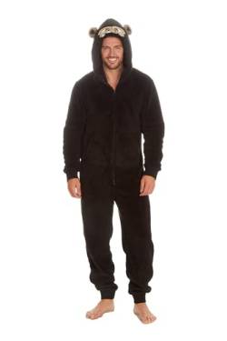 Sleep Snob Herren Jumpsuit Fleece Schlafoverall Gorilla und Tiger Onesie mit Reißverschluss | Lustige Kuschel Overall mit Kapuze (S-M, Gorilla) von Sleep Snob