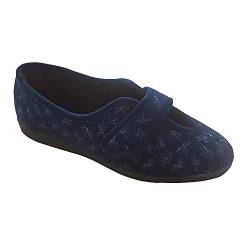 Sleepers Ivy Damen Hausschuhe mit Klettverschluss, Blumenmuster (38 EUR) (Marineblau) von Sleepers