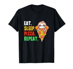 Eat Sleep Pizza Repeat | Faultier Pizzalover Schlafshirt T-Shirt von Sleeping Designs - Für Faultiere & Morgenmuffel