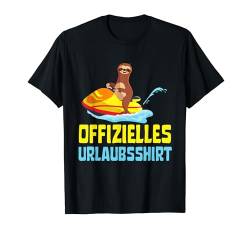 Offizielles Urlaubsshirt Faultier Urlaub Hotel Yet-Ski T-Shirt von Sleeping Designs - Für Faultiere & Morgenmuffel