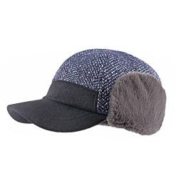 Sleeping forest Snapback Caps Herren Winter Cap Herren mit Ear Flap Schirmmütze Damen mit Ohrenklappen Wintercap Kappe Kalt Schiebermütze Herren Basecap Herren Warme Trappermütze Verstellbar Navy von Sleeping forest