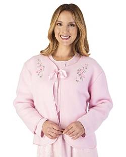 Slenderella 61 cm bestickte Polar-Fleece-Bettjacke mit Schleifenband, rose, 48 von Slenderella