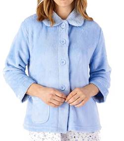 Slenderella Ladies Mini Waffle Bed Jacket BJ4300 Blue Large von Slenderella