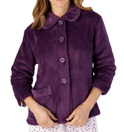 Slenderella Ladies Mini Waffle Bed Jacket BJ4300 Plum Small von Slenderella