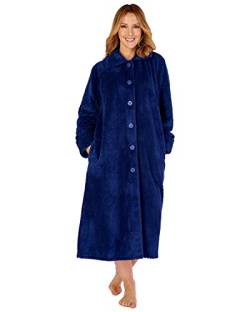 Slenderella Ladies Waffle Button Dressing Gown HC4327 Navy 3XL von Slenderella