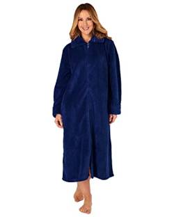 Slenderella Ladies Waffle Zip Dressing Gown HC4326 Navy Medium von Slenderella