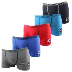 Sleques Boxershorts 5er Pack Hochwertige Kinder Unterhosen Optimaler Baumwolle Shorts für Jungen Farbenvielfalt Größe 116-164 (B-100, 140-152) von Sleques