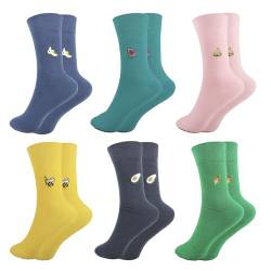 Sleques Frauen Socken 6er Pack Hochwertige Bestickte Damen Baumwoll Socken Mädchen Freizeit Strümpfe ohne Naht Art.80. 35-42 (39-42, 6er Pack PS-8005-2) von Sleques