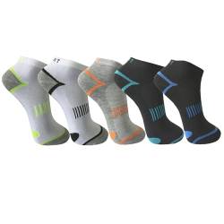 Sleques Männer Socken 10er Pack Hochwertige Baumwolle Herren Sneaker Füßlinge Jungen Sommer Strümpfe Gr. 39-46 (39-42, PS-S-4084) von Sleques