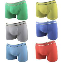Sleques Premium Boxershorts 6er Pack - Hochwertige Kinder Unterhosen - Optimaler Baumwolle Shorts für Jungen - Farbenvielfalt - Größe 104-164 A.F52 (F52 (Uni), 104-110 (4-5)) von Sleques