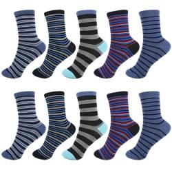 Sleques Premium Jungen Socken 10er Pack Hochwertige Baumwolle Kinder Strümpfe Kids Socks Einzigartige Muster Größe 23-38 (31-34, Jungen Streifen S-102) von Sleques