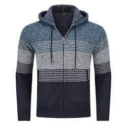 Herren Pullover Reißverschluss Strickjacke mit Kapuze Pullover Herbst und Winter warme Jack Baumwolle von Sliktaa