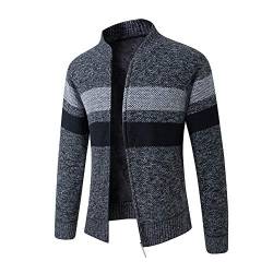 Herren Strickjacke Stehkragen Winterweste Langarmjacke von Sliktaa