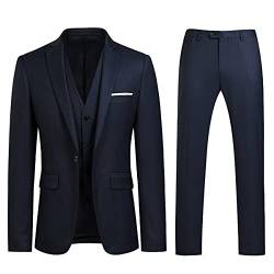 Sliktaa Anzug Herren 3-Teillig mit Muster Hochzeit Party Schalkragen Formell Business Smoking Blazer und Hose von Sliktaa