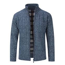 Sliktaa Herren Stricken Strickjacke Herbst Winter Festival warme Mode einfarbig Pullover Reißverschluss von Sliktaa