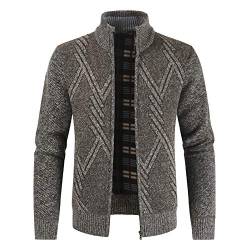 Sliktaa Herren Strickjacke Herbst Winter Festival Warme Mode Pullover Übergangsjacke mit Reißverschluss von Sliktaa